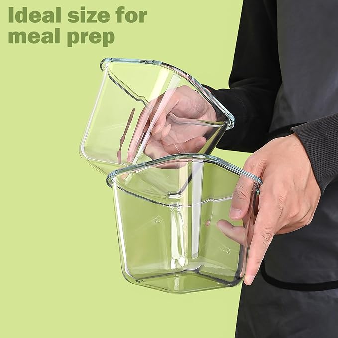 Glass Soup Containers with lids 4 Cup, 32 oz Glass Storage Containers, Tall