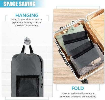 Laundry Bag Backpack with Shoulder Straps and Mesh Pocket Laundry Backpack