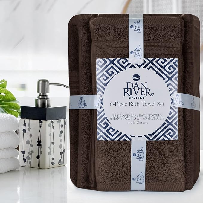 DAN RIVER 8 PC Luxury Bath Towels