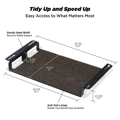ULTRARM Moodular Add-ons Storage Tray [Accessory Only - Requires Moodular Wooden Monitor Stand Slide Rails for Use] Black MSA-TR