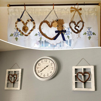 KUKLIPJIM 8 Pcs 10 Inch Heart Shaped Natural Grapevine Wreath Set, Hand-Woven Vine Branch Wreaths for DIY Crafts, Christmas Decorations, Home & Event Styling