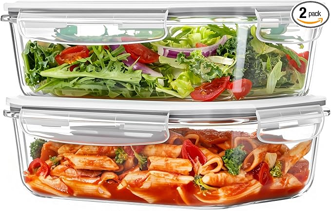 Vtopmart 2Pack 1500ml/50.7oz Large Glass Storage Containers