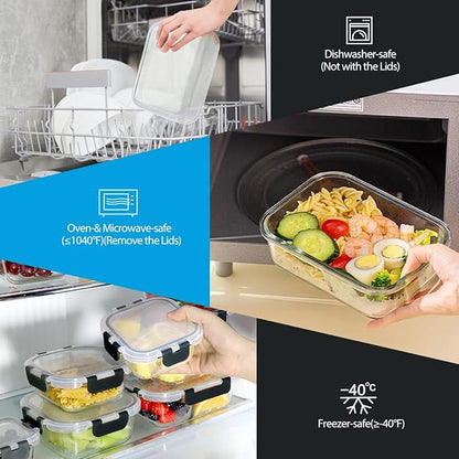 42pcs Glass Food Storage Containers