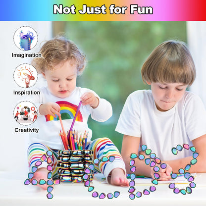 28 Pack Rainbow Fridge Magnetic Magnets, Small and Strong Magnets for Wall Stickers, Strong Refrigerator Magnets Heavy Duty for Whiteboard, Office, Classroom, Kitchen Accessories, Home and Cabinet