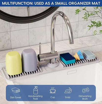 24 Inch Silicone Faucet Mat for Kitchen Sink Splash Guard