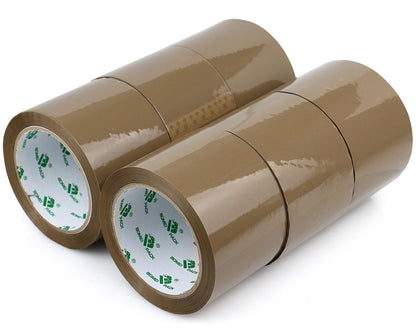 BOMEI PACK 3 inch Brown Packing Tape, 6 Refills Rolls Wide Packaging Tape for Moving, Shipping and Storage, 2.4 Mil x 60 Yards