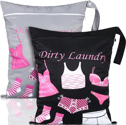 Shappy 2 Pcs Large Travel Laundry Bag Washable Waterproof Wet Dry Large Dirty