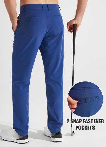 Libin Men's Dress Pants 32" Comfy Business Casual Golf Pants Quick Dry Lightweight Clothing for Men Travel Vocation Work Trousers Water Resistant, Royal Blue, 36W x 32L