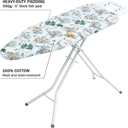 Ironing Board Cover and Pad Standard Size 15 x 54, 3 Pairs of Hook and Loop