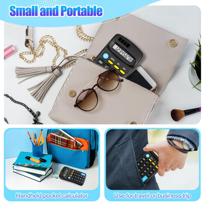 Loccmat 24 Pieces Pocket Calculator,Pocket Size Mini Calculators,Solar Battery Dual Power Function Calculator,8 Digit Display Basic Calculator for Students Kids Home Office(Black)
