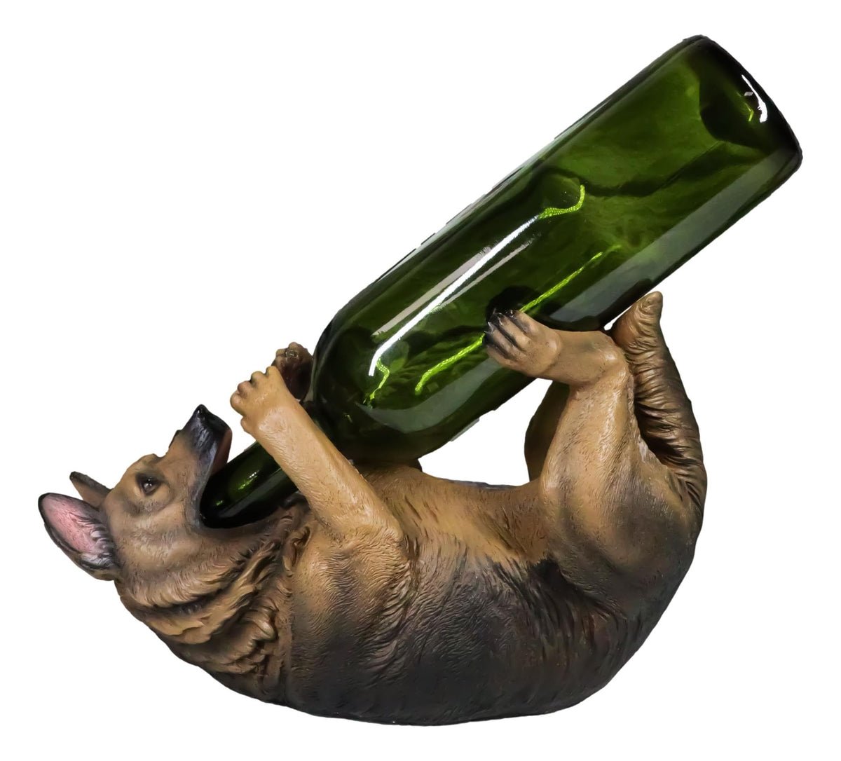 Ebros Lifelike Purebreed Pedigree Canine Adorable German Shepherd Dog Wine Bottle Holder Figurine Statue As Kitchen Wine Cellar Centerpiece Decor Storage Organizer (German Shepherd)
