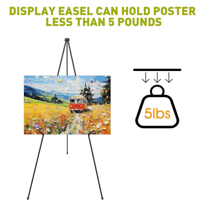 AROIC 63 "Easel Stand for Display, 10 Pack Portable Foldable Metal Easel, Easels for Signs Wedding Logos,Arts, Painting,Adjustable Floor Easels with 10 Storage Bag
