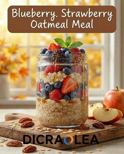 18oz 4Pack Glass Overnight Oats Jars Containers with Airtight Leakproof Lids, Reusable Mason Jars for Meal Prep, Yogurt Parfaits, Smoothies, Salads & Healthy Breakfasts (18 OZ-4-2)