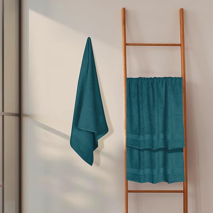 GLAMBURG Premium Cotton 4 Pack Bath Towel Set