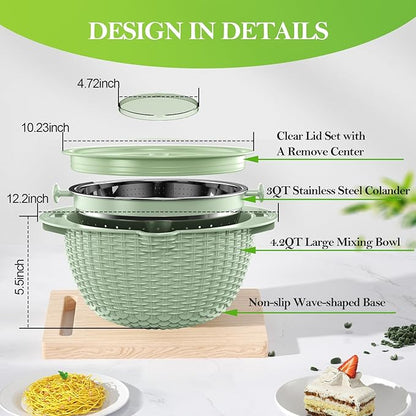 4 in 1 Colander with Bowl Set, Food Strainers and Colanders, Colander