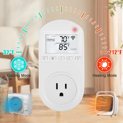 New Generation! Briidea Smart WiFi Temperature Control Outlet Compatible with Alexa Google Assistant, Perfect for Households Greenhouses Reptile Enclosures Incubators, 110V/16A