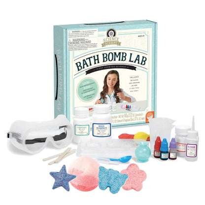 MindWare Science Academy Bath Bomb lab - A 20pc DIY Experiment kit for Boys & Girls - Make 4+ Bath Bomb Experiments - Great Gift for Children & Teenagers