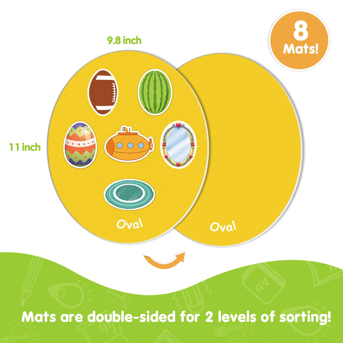 EAMAY Shape Sorter Toy for Toddler, Shape Puzzles and Matching Games Set with 8 Sorting Mats and 48 Everyday Objects Pieces - Learning Sorting Toys for Kids
