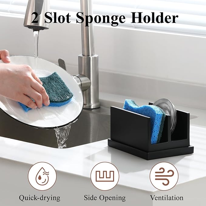 Luxspire Kitchen Sponge Holder for Sink, Dish Sponge Holder