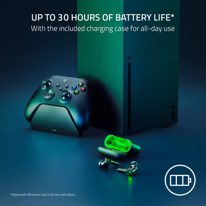 Razer Hammerhead HyperSpeed Wireless Multi-Platform Gaming Earbuds for Xbox Series X|S, Xbox One, PC, Mobile: ANC - Noise Cancelling Mic - Bluetooth 5.2 - RGB Chroma - 30 Hr Battery
