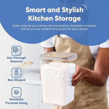 Chef's Path Extra Large Tall Airtight Food Storage Containers, Airtight Food