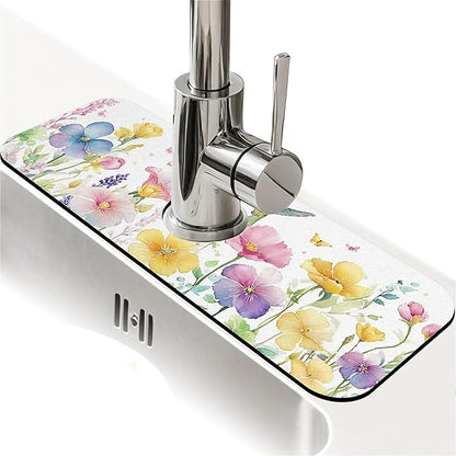 Kitchen Sink Splash Guard，Spring-flowers