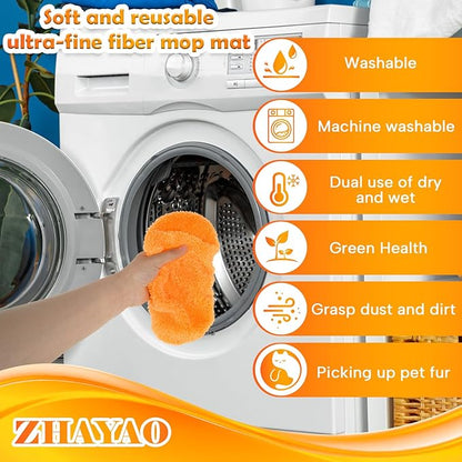 3 Pack Reusable Microfiber Mop Pads