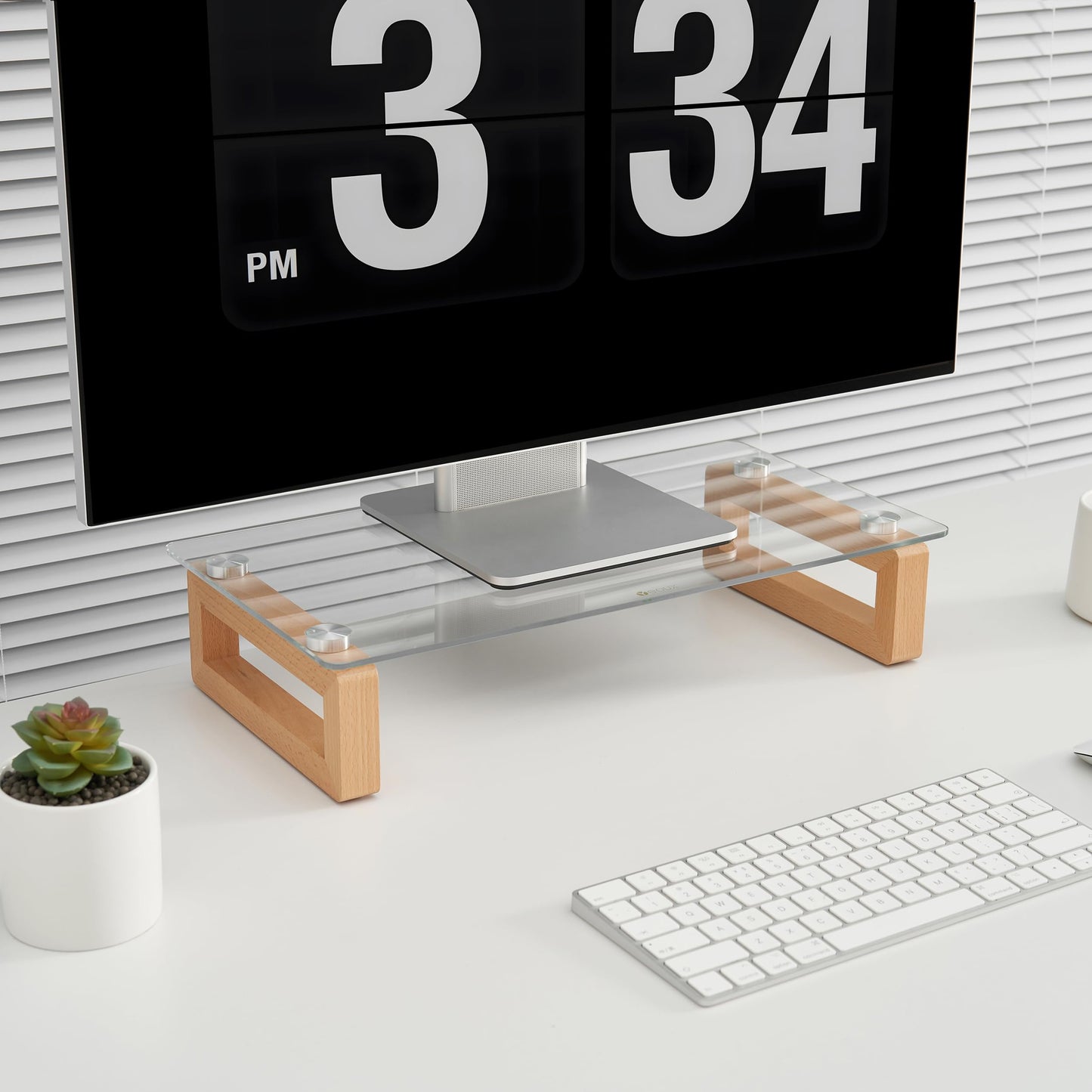 Yeoux Office Desktop Organization and Glass Dry Erase Whiteboard Combination Work Essential Collection