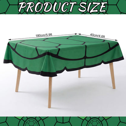 Frienda Turtle Birthday Party Decorations Oversized Turtle Shell Tablecloth Party Supplies 70.8×55.1 Inch Green Irregular Cartoon Theme Table Decorations Durable Polyester Fabric Table Cover