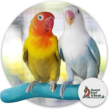 Sweet Feet & Beak Safety Pumice Bird Perch, X-Small 1/2" X 6", Lightweight Grinding Bird Perches for Cage - Bird Nail Trimming Perch for Healthy Beak & Feet - Multi-Size & Color Parrot Stand - Green