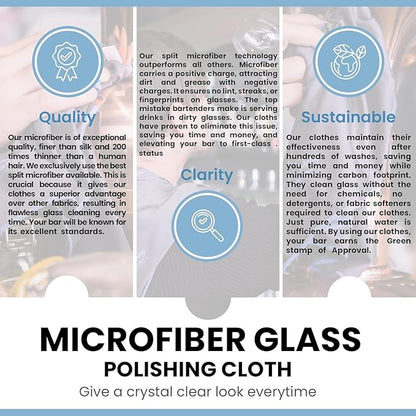 Trendy Bartender Toast to Perfection Microfiber Glass Polishing Lint-Free Cloth