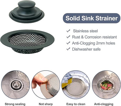RQYEKDO Kitchen Sink Strainers Sink Stopper Kits, Stainless Steel Sink Drain