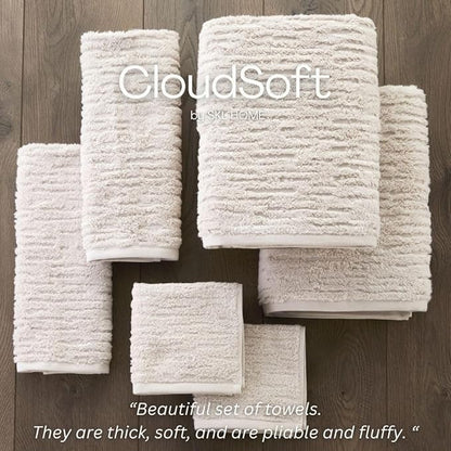 SKL Home CloudSoft Cotton Luxury 4-Piece Washcloth Set
