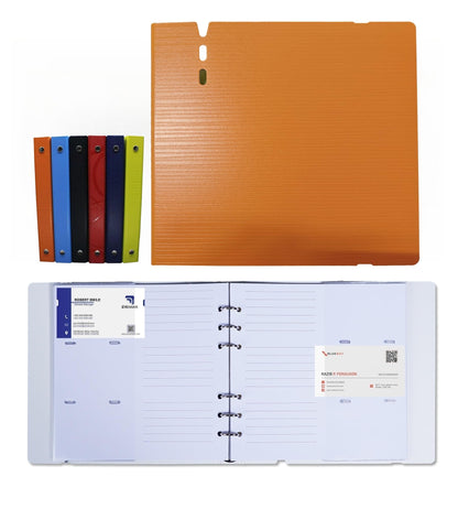XMLINPER Business Card Holder Organizer, Can be Noted as a Business Card Book Binder Management Book with 168 Card Slots (Orange)