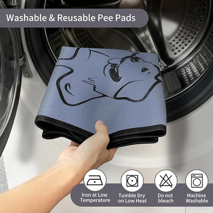2 Pack Washable Pee Pads for Dogs 36"x36", Reusable Training Puppypads Absorbency Non-Slip & Leak-Proof for Pet Whelping Box Playpen Crate Sofa Bed Floors (Gray)