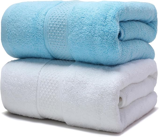 Cotton Bath Towels Set, 2-Piece Set Super Absorbent Quick Drying, Suitable