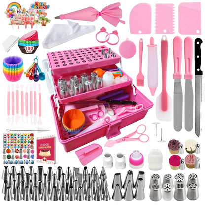 ARNISION 359PCs Cake Decorating Baking Supplies Kit, Baking Set with 66 Piping Tips, Icing Bags and Tips Set for Beginners,Baking Tools,Cupcake Decorating Kit