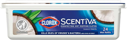 Clorox Scentiva Disinfecting Wet Mopping Cloths, Coconut and Waterlily