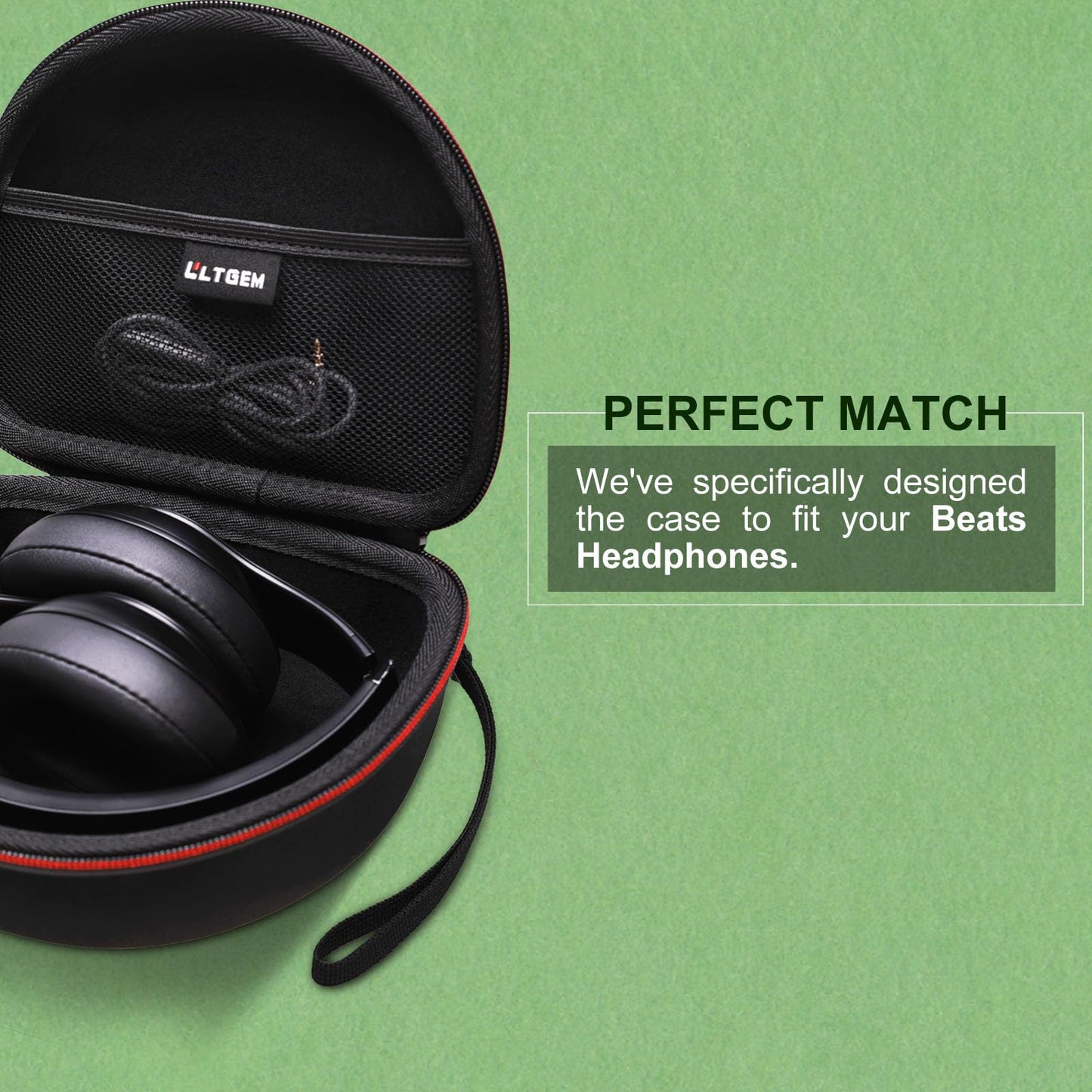 Headphone Case Compatible with Beats Studio Pro/Solo 4 / Studio 3 / Solo 3 / Picun B8 / BERIBES/JLab JBuds Lux ANC Wireless Bluetooth Noise Cancelling Headphones, Black(Case Only)