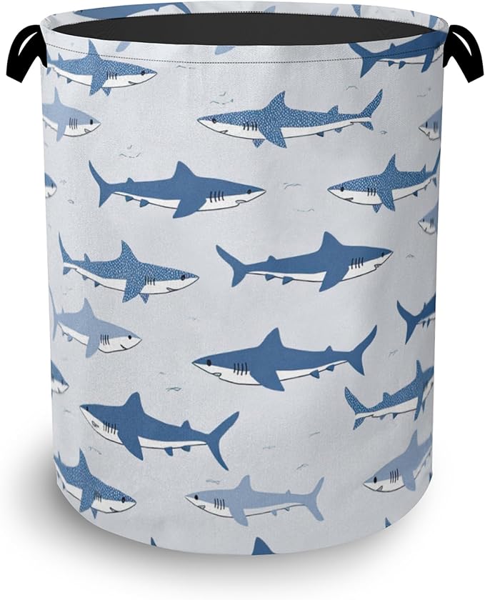 Cute Shark Laundry Basket, Foldable Oxford Cloth Tote Bag Laundry Hamper