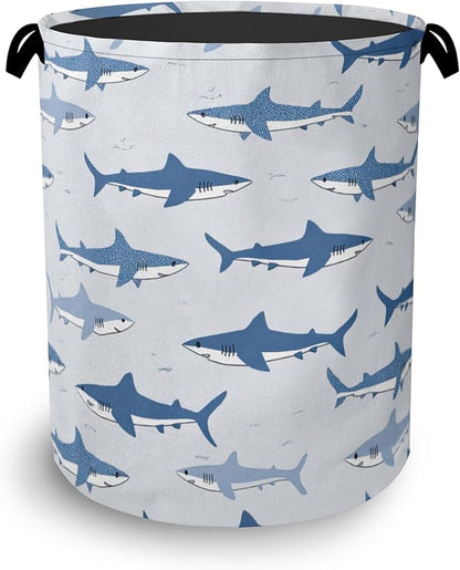 Cute Shark Laundry Basket, Foldable Oxford Cloth Tote Bag Laundry Hamper