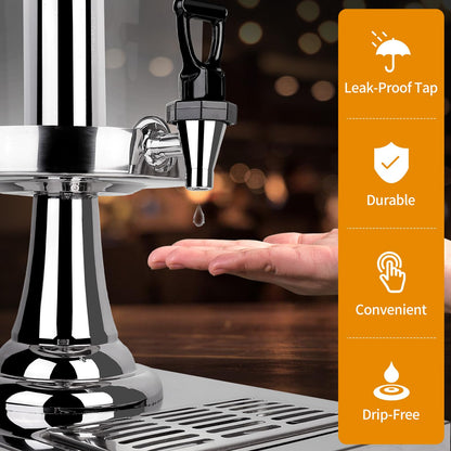 Nalison Drink Dispensers for Parties, Cold Beverage Dispenser with Centre Ice Core and Drip Trays, 2.2 Gallon/8L Stainless Steel Drink Dispensers with Stand and Spigot Buffet Cold Drinks and Beer