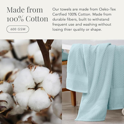 NY Loft 100% Cotton Bath Towels 4 Pack | Super Soft & Absorbent Quick-Dry Bath