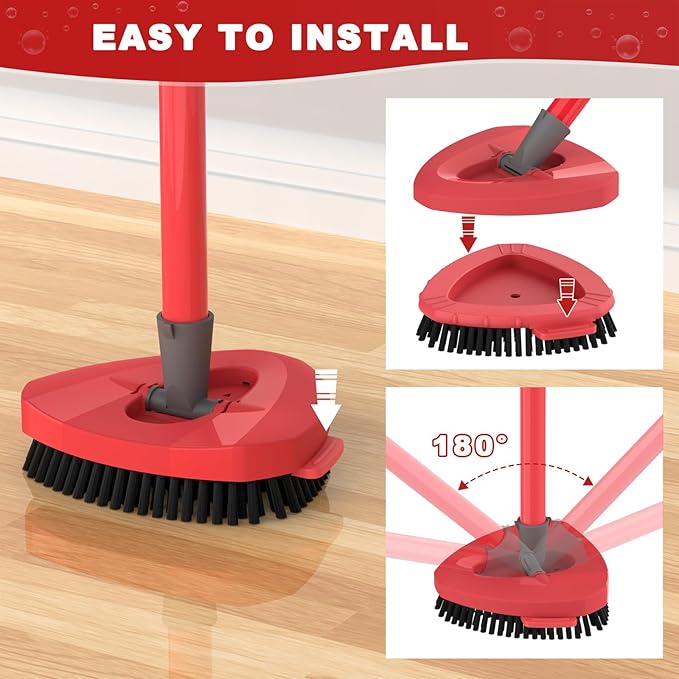 Aifacay Scrub Brush Head for O-Cedar EasyWring Spin Mop, Full-Bristle