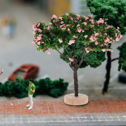 VINTORKY 2 Pack Miniature Landscape Trees Realistic Mini Model Trees Figurines with Base for DIY Crafts Supplies Zen Garden Sand Table