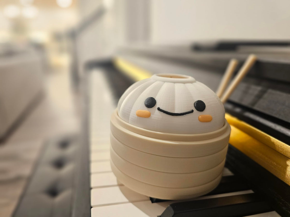 Mivi Collection Kawaii Dimsum Succulent Plant Pot, Cute Dumpling Desk Planter, Mini Bamboo Basket, Small Office Gift, Asian Food Decor, Unique Gift Idea
