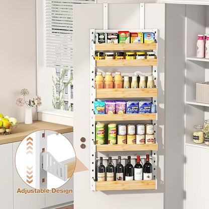 6-Tier Over The Door Pantry Organizer, Heavy-Duty Metal Wall Mount or Hanging