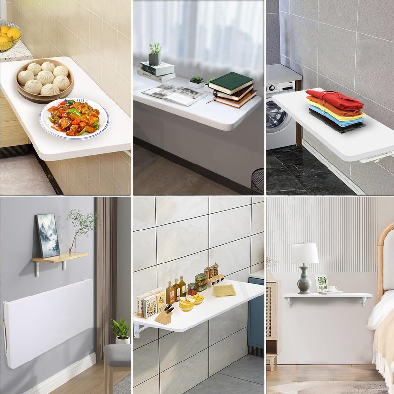 CYGJSYEA Laundry Room Wall Mounted Folding Table, Kitchen Restaurant Home Bar Work Table, All Aluminum Countertop, Waterproof Easy to Install and Clean (80X50cm/31.5""×19.7"")…, LZDZ004