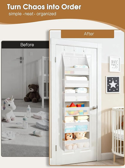 Criusia Over the Door Organizer, Heavy-Duty 6-Shelf Hanging Storage