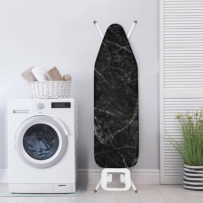 ZDCUSTOM Black Marble Ironing Board Cover and Pad- 52" x 13" Iron Board Cover